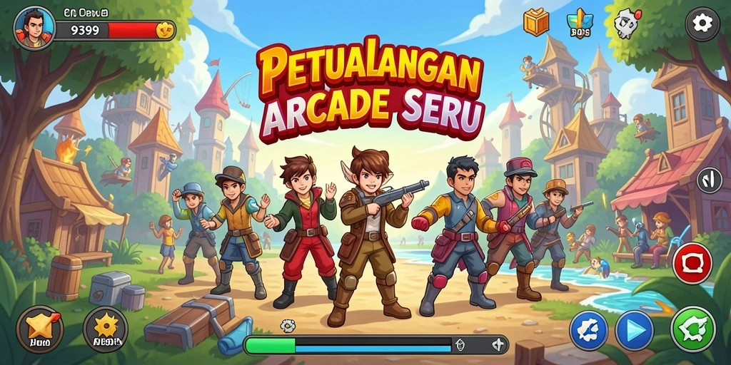 Tampilan gameplay seru dan penuh warna dari 9399.