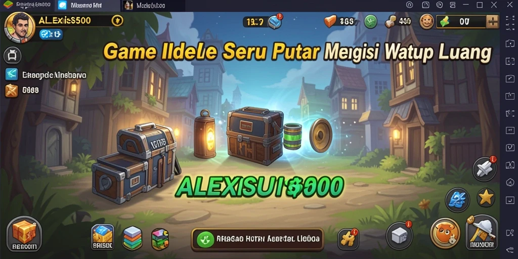 Screenshot gameplay ALEXIS500 menampilkan pengalaman bermain yang adiktif.