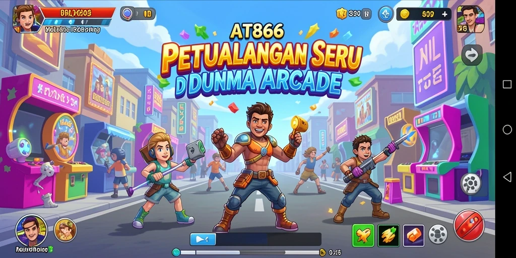 Screenshot menampilkan aksi mendebarkan dalam permainan Arcade AT866.