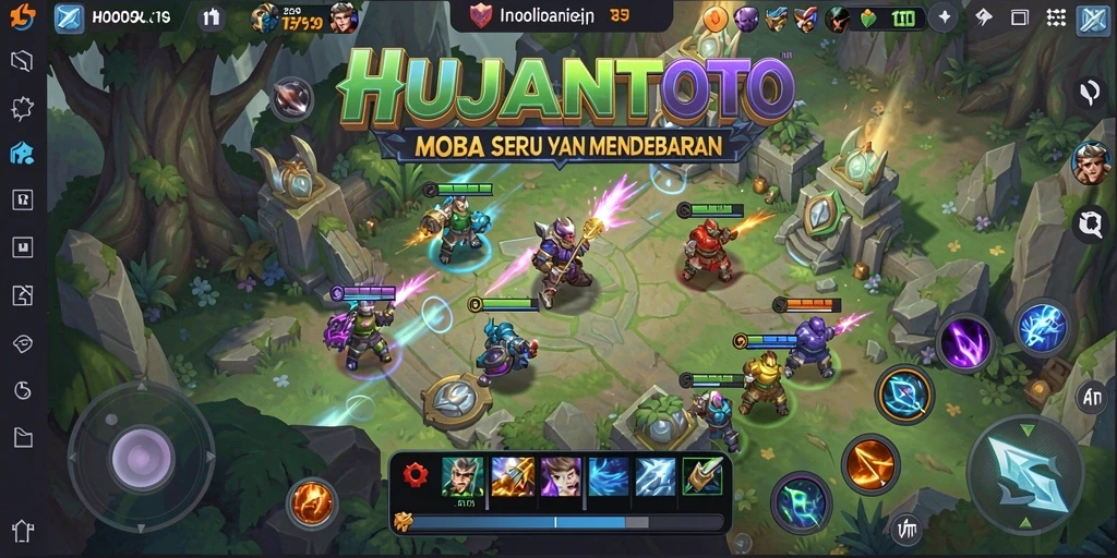 Screenshot menampilkan aksi pertempuran mendebarkan di HUJANTOTO.
