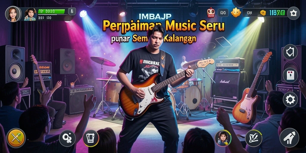 Tampilan gameplay IMBAJP yang penuh warna dan interaktif.