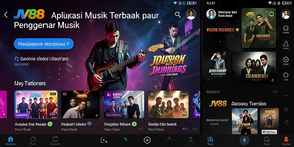 Screenshot gameplay JV88 menampilkan pengalaman interaktif dan musik yang seru.