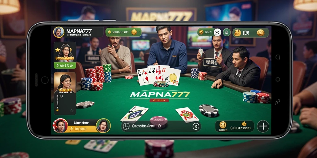 Tampilan menarik dari gameplay poker di MAPNA777.