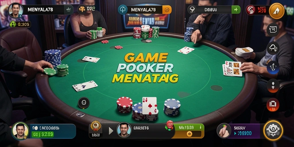 Tampilan gameplay Poker seru di MENYALA78 yang menantang.