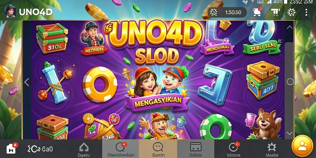 Screenshot gameplay menunjukkan keseruan bermain Slot di UNO4D.