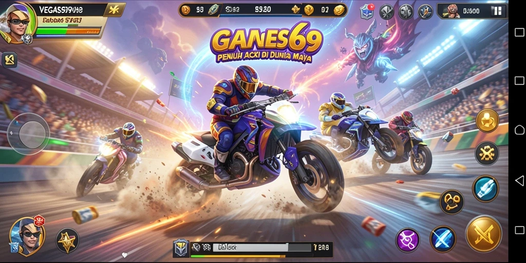 Tampilan gameplay VEGAS969 yang mendebarkan dalam balapan.