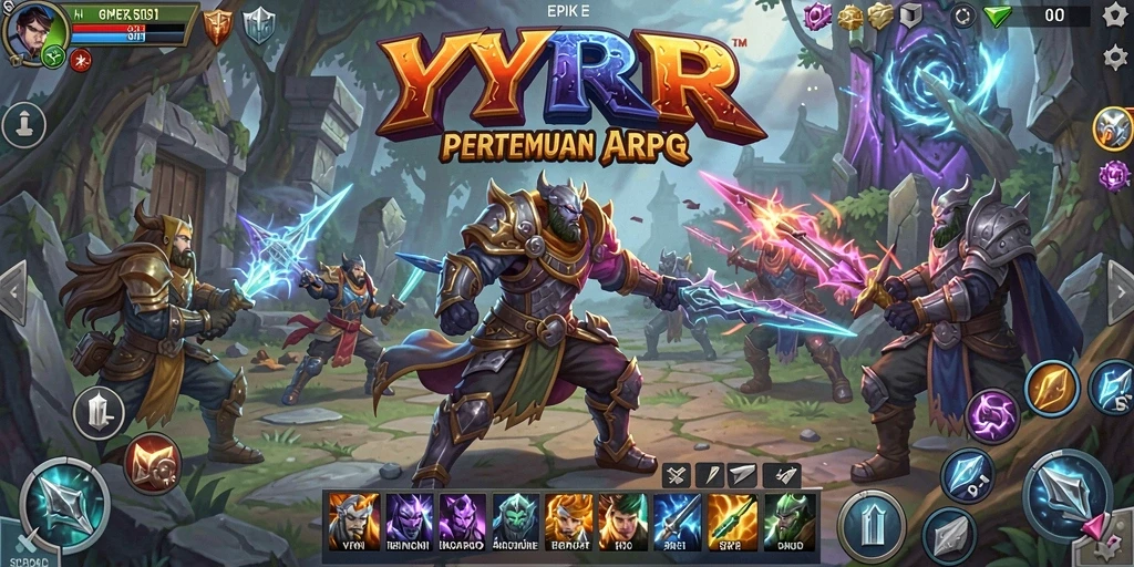 Tampilan aksi pertempuran yang mendebarkan dalam game ARPG YYRR.
